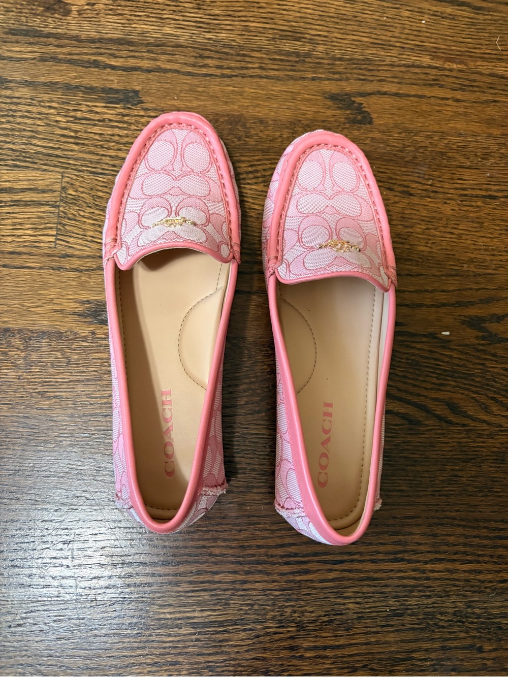 Coach Pink Signature Canvas Loafers - Picture 2 of 4